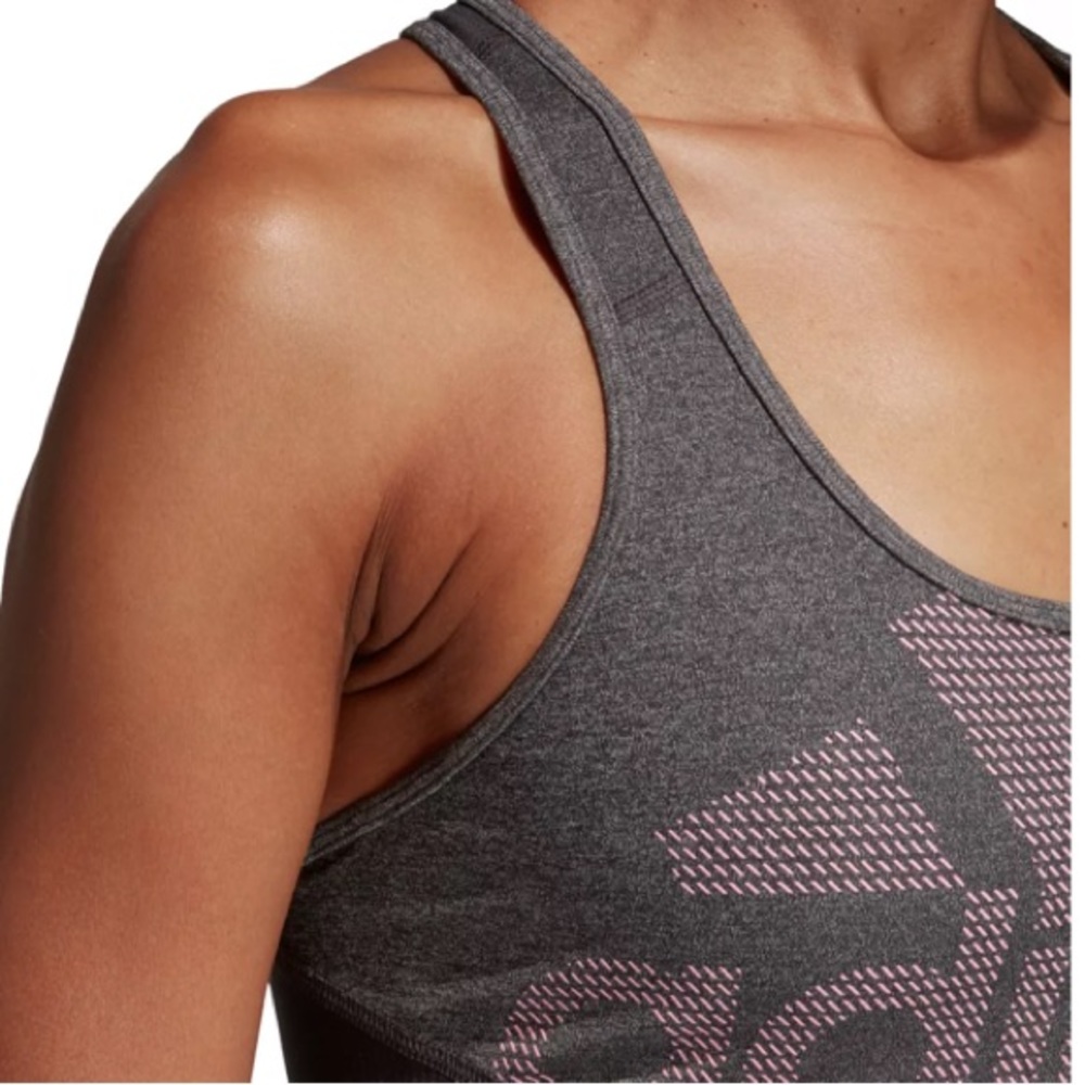 NWT Pink and Grey Sports Bra Non-Padded Adidas Don’t Rest Alphaskin - Picture 8 of 11